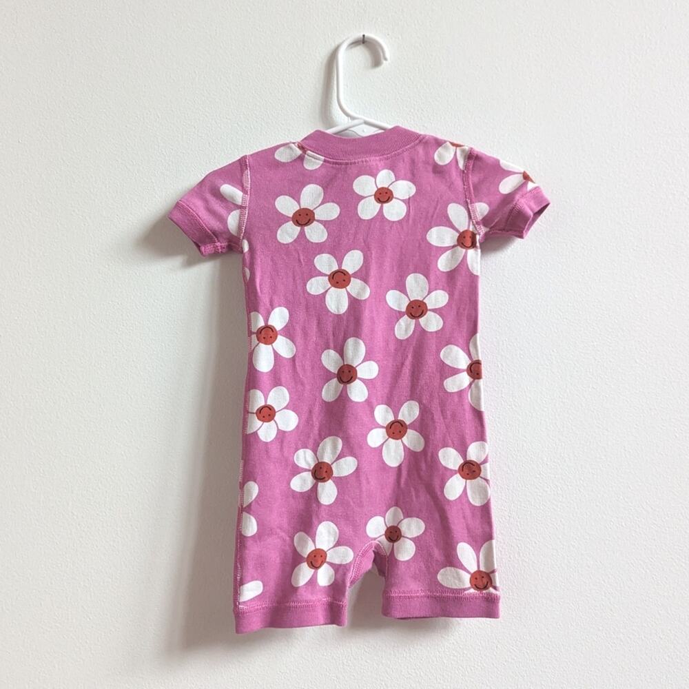 Hanna Andersson Shortie Hannajam Pink Daisy Pajamas Size 3-6m Organic - Picture 3 of 4